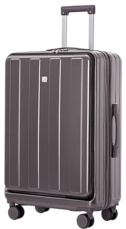 AYES 20 Inch Gray Carry On Cabin Luggage Suitcase ABS+PC with USB Port