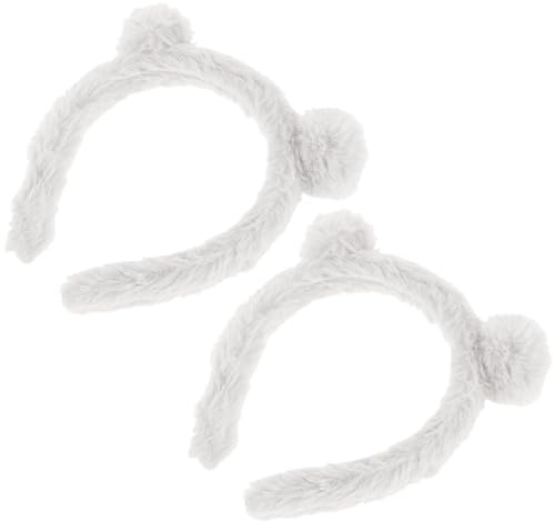 MOBUTOFU Ensemble de 2 Bandeaux Oreilles d'Ours en Peluche, Accessoires Flexibles pour Femme, Utilisation pour Maquillage et Soins Spa, Parfaits pour Déguisements et Lavage Visage