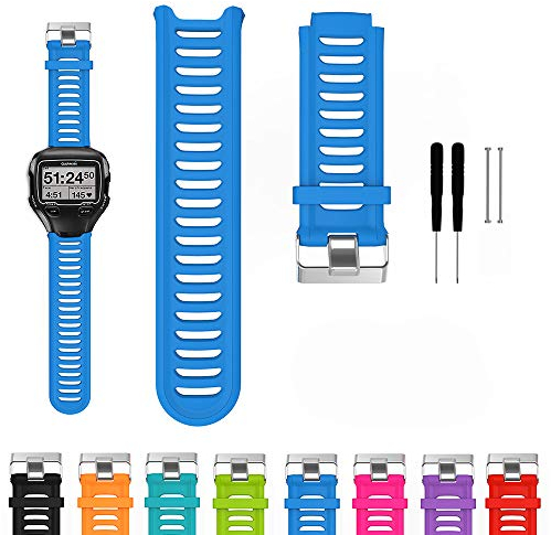 iFeeker Zubehör Metall Gürtelschnalle Verstellbares Armband Weiches Silikon Ersatz Handgelenk Armband für GarminGarmin Forerunner 910XT Smart Watch