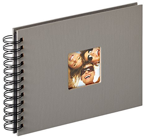 walther design Fotoalbum grau 23 x 17 cm Spiralalbum mit Cover-Ausstanzung, Fun SA-109-X