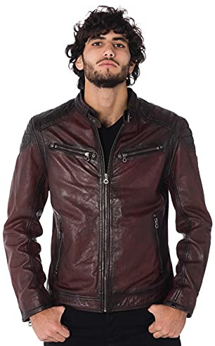 Mauritius Colt W18 Lasanv Männer Lederjacke rotbraun Basics, Biker