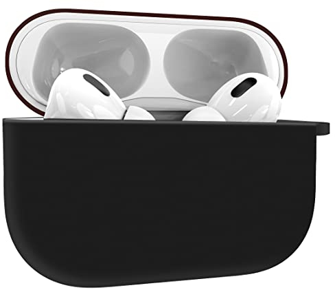 MyGadget Silikon Schutzhülle kompatibel mit Apple AirPods Pro - Hülle Qi kompatibel - Etui Soft Silikonhülle Case Tasche - Schwarz