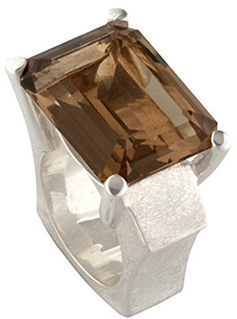 Rauchquarz Ring Silber Goldschmiedearbeit (Sterlingsilber 925) - Silberring mit Rauchquarz 20x17 mm - Rauchquarzring
