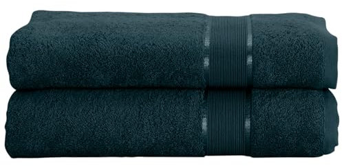 Mixibaby 2er Set Gästetuch Handtuch Duschtuch Badetuch Saunatuch Frottee Baumwolle 500gsm, Größe:Duschtuch 70x140cm, Farbe:Dunkelgrün