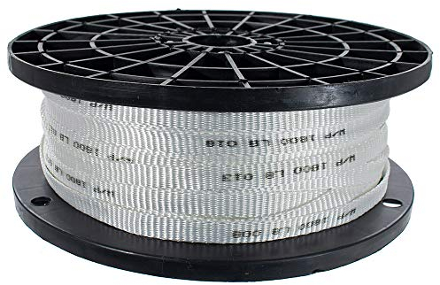 Golberg Gewebtes Polyester Kabelzugband – Bedrucktes weißes Kabelrohr Elektro-Mule-Band – Professionelles Zugband – Elektroinstallationen, Netze, Kabel, Glasfaser (5/8 Zoll x 500 Fuß)