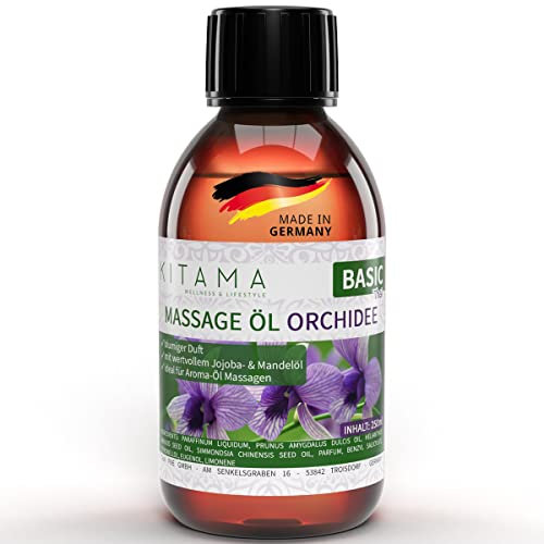 Kitama Massageöl Aroma Orchidee - Körper-Öl für Massagen - Pflegeöl - Aroma-Öl - pflegendes Entspannungs-Öl - Thai - 250ml