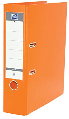 OXFORD Smart Pro+ A4XL Lever Arch File Spine 80 mm 2 Rings Polypropylene Cover Orange 28.3 x 32 x 8