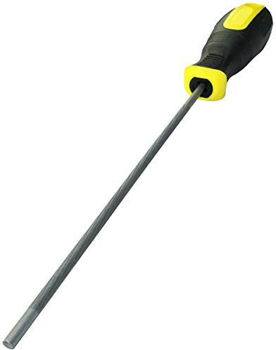 AERZETIX - C45959 - Feile zum Schärfen der Kettensäge ∅4.8mm Rundstahl - Länge 160mm - Schärfzubehör für Holzfäller/Schreiner - Bi-Material-Griff - Hohlkehle/Schärfer