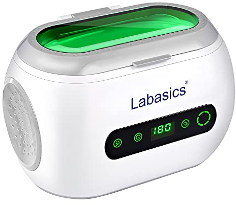 Labasics Ultraljudsrengörare, Professionell Kompakt Ultraljudsrengörare med Digital Timer för Laboratorieinstrument, 600 ml
