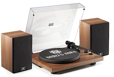 ANGELS HORN Vinyl Record Player Hi Fi System with Stereo Bookshelf Speakers