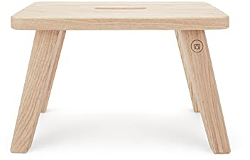 Anton Doll Holzmanufaktur, Fußschemel Emil ®, Naturprodukt 100%, handgefertigter Hochwertiger Hocker aus massiver Eiche - Eichenholz (Eiche Naturoptik)