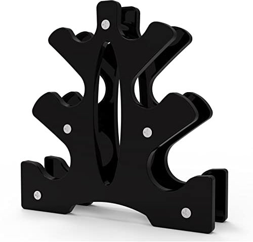 portzon Dumbbell Rack - Hand Weight Set Tree - Designed to Hold Neoprene Dumbbells - One Pair Each (3lb, 5lb, 8lb) (Weights Not Included),Black