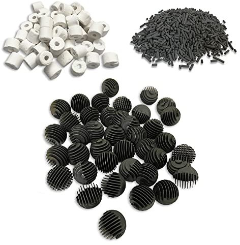 MGidea Elementi filtranti cannolicchi Anelli bioballs Carboni Attivi Filtro Pesci Pulizia batteri Acquario Stagno laghetto