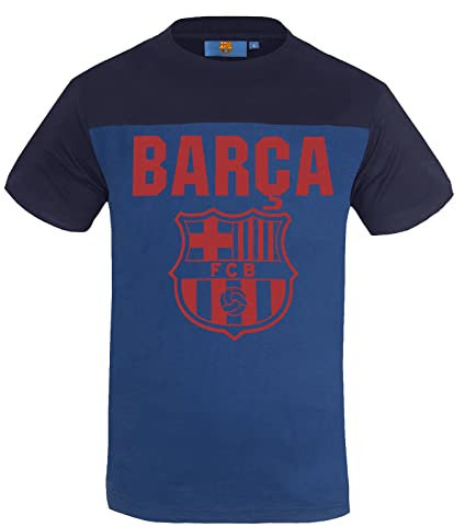 FC Barcelona Official Football Gift Mens Graphic T-Shirt Blue Medium