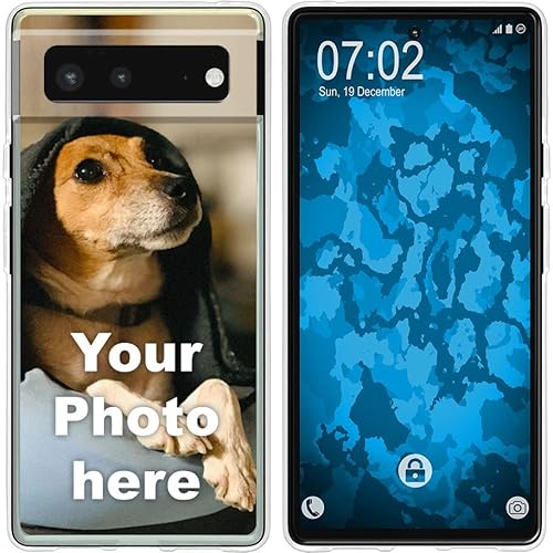 PhoneNatic Case kompatibel mit Google Pixel 6 Personalisierte Handyhülle Clear zum selbst gestalten mit eigenem Foto
