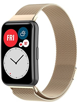 Strap-it Milanesearmband - kompatibel mit - Huawei Watch Fit New - Armband - Champagner - fur Huawei Watch Fit -