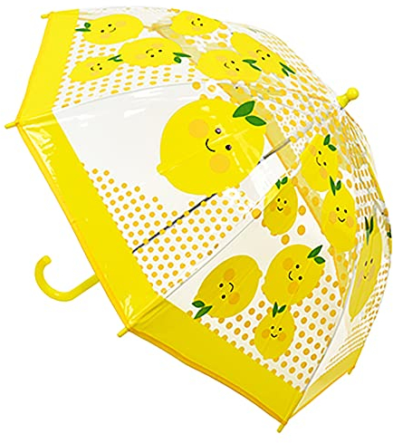 KAV Parapluie d'école transparent pour enfants garçons et filles – Joli et léger – Parasol dôme pour votre enfant, citron, petit, Classique