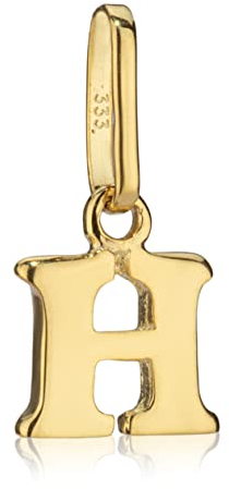 NKlaus Kettenanhänger kleiner Buchstabe H 333 Gelb Gold 8 Karat 6x5mm Kinder Alphabet Amulett 1322
