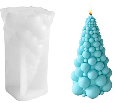 3D Moule Bougie pour Noël, DIY Moule Bougie Sapin de Noël, Moule pour Fabrication de Bougies Aromathérapie, Moules en Silicone pour Arbre de Noël, Moules pour Bougies en Résine Décor de Gâteau
