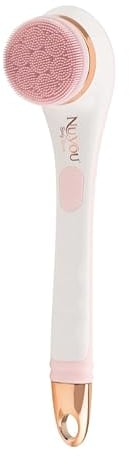JML NuYou Electric Body Brush - Rechargeable Silicone Body Scrubber with 6 Interchangeable Heads to Cleanse, Massage and Exfoliate - Foot and Back Scrubbers for use in Shower and Bath with Long Handle