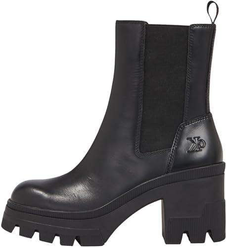 Calvin Klein Damen Chelsea klobigem Absatz Mittelhoher Stiefel, 3 x Schwarz, 41 EU