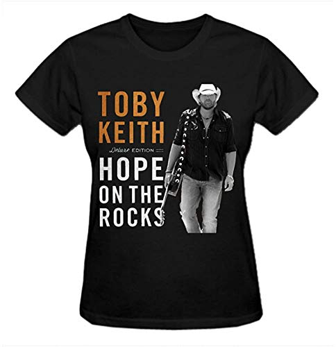 Toby Keith Hope On The Rocks Album Women's Funny Round Neck T Shirts for Size L