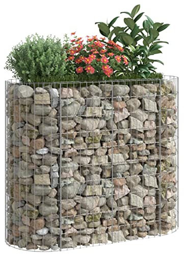 Keketa Gabion avec lit surélevé en acier galvanisé gabion lit surélevé clôture jardin planteur gabion en acier métal planteur grand 120 x 50 x 100 cm