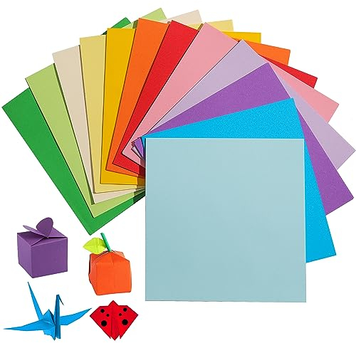 Origami-Papier, 240 Blatt, 20 leuchtende Farben, 15,2 cm, 80 g/m², doppelseitiges quadratisches Faltpapier für DIY-Schul-Kunsthandwerksprojekte, Kinder und Erwachsene