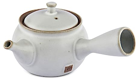 MAOCI Kyusu Théière Tasse avec poignée latérale Blanc ivoire 250 ml