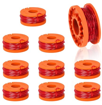 Lot de 10 bobines de rechange pour débroussailleuse Fonctionne avec 20 V, 1,65 mm de diamètre et bobine de fil de 3 m