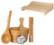 SUNNYDEALS klassisches Saunazubehörset | Saunaset 5-teilig aus naturbelassenem Holz | Saunaeimer & Kunststoffeinsatz 4l | Saunakelle | Temperaturmessgerät | Sanduhr | Sauna Kopfstütze