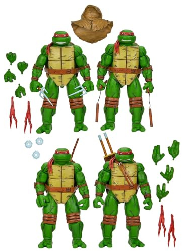 Leonardo, Raphael, Michelangelo & Donatello Actionfigur, 17,8 cm, Teenage Mutant Ninja, Turtles: Mirage Comics, NECA Collectibles