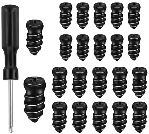 NQEUEPN 20pcs Car Tyre Repair Nails, Rubber Tire Screws with Screwdriver, Rubber Vacuum Tire Repair Plugs for Cars Trucks Motorcycles (10 S+10 L)