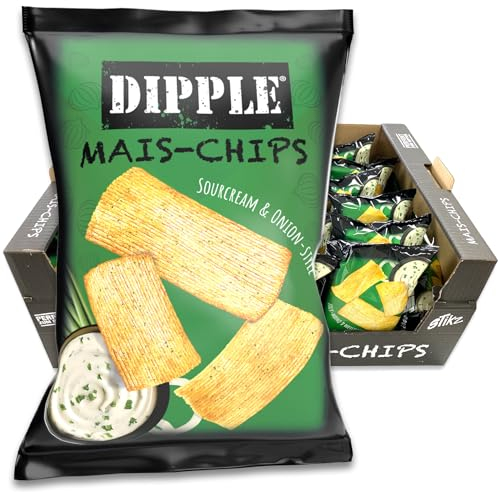 Dipple Mais-Chips Sourcream & Onion (26x90g) - Knusprig & würzig