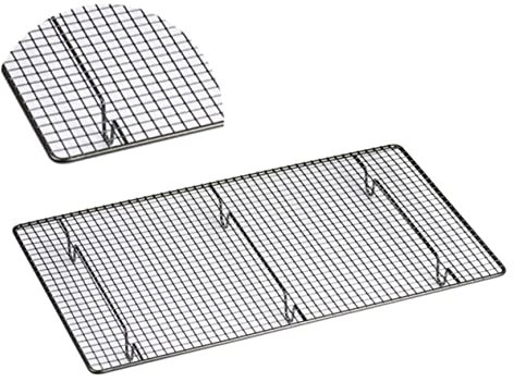 Ciieeo Griglia di Raffreddamento Antiaderente in Acciaio Inox Griglia per Arrostire I Biscotti Lavabile in Lavastoviglie 46x26 Cm Nero