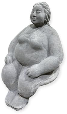 OriginalPaul Skulp & Betondesign : Kantenhocker - Eva auf Kante sitzend - Massiver Steinguss aus eigener Produktion in Deutschland - H/B/T 41/12/15 cm, ca. 4,4 kg