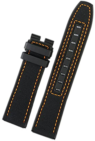 TPUOTI 22 mm Canvas-Gummi-Uhrenarmband für Herren für MIDO M038/M038431A Serie, weiche Armbänder, 22 mm, Achat