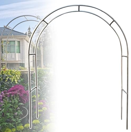 Rosenbogen Aus Edelstahl, Stabil Torbogen Für Kletterpflanzen, 1,2 M, 1,5 M, 1,8 M, 2 M, 2,2 M, 2,4 M, 2,6 M, 2,8 M, 3 M, 3,2 M, 3,5 M Breit Rankbogen - Garten Decoration ( Size : 1.5*2.4m(4.9*7.9ft)
