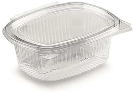 GM 100 Contenitori Ermetici Ovali 500cc - Trasparenti Con Coperchio - Per Alimenti in PET Monouso - Made in Italy