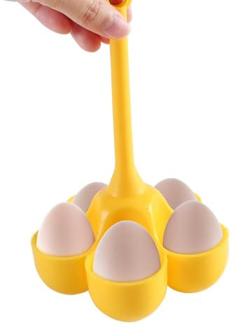 Porte-œufs pour la cuisson à la vapeur support à vapeur en silicone à 5 grilles avec longue poignée porte-œufs en silicone braconnage des œufs marmite bouillante support à vapeur pour cuisinière (B#)