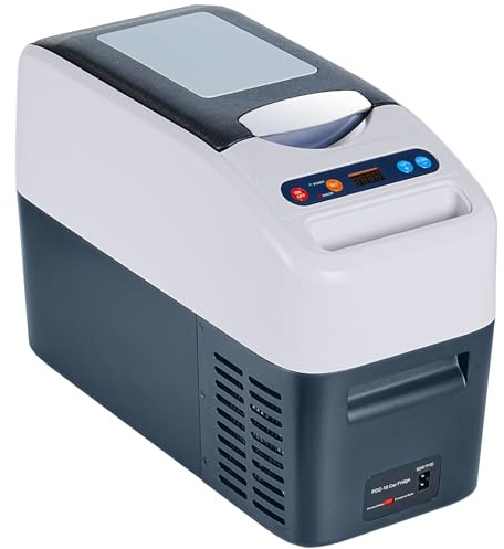 JOYFRIGO Réfrigérateur portable de voiture, réfrigérateur 12 V, design fin, -17,8 °C ~ 10 °C, refroidisseur électrique de 16 L, refroidisseur 12 V pour véhicules, camion, camping, voyage, maison
