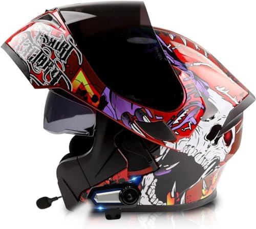 Klapphelm mit Sonnenblende vorbereitet Integriert Motorradhelm Integralhelm mit Doppelvisier Klapphelm mit Bluetooth Motorradhelm mit Antibeschlagvisier ECE Zertifiziert Motorradhelm Klappbar
