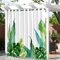 Hiseng Tende da Esterno con Anelli per Gazebo e Balcone, 1 Pezzi Tende Impermeabili con Stampa Foglie di Banano Verde 3D, Tende Modern Protezione Solare e Privacy (132x243cm,Piante Tropicali 5)