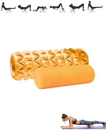 2x Rouleau de Massage Musculaire. Foam Roller pour Trigger Massage Physiothérapie. Rouleau Masseur pour les Jambes, le Dos, les Bras et Relâcher les Tensions Musculaires.33x14cm//29X10cm