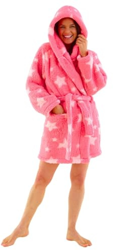 Love To Sleep Womens Girls Novelty Hooded Cosy Fluffy Fleece Robe Gown UK Seller