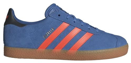 adidas Originals Gazelle Big Boys' Sneaker, Focus Blue/Solar Orange/Core Black, 22.2 cm