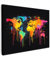 MuchoWow© Impressions sur Toile 70x50 cm Deco Tableau Murale Decoration Salon Peinture Tableaux Chambre Toiles Maison Carte du monde - Peinture - Coloré - Graffiti - Monde