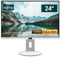 Fujitsu Display P24-8 WE 24 Zoll Business Computer Monitor, Desktop Gaming Monitor, Full HD+ (DisplayPort - DVI - HDMI - Lautsprecher - USB-HUB - VESA), PC Bildschirm, marmorgrau (Generalüberholt)