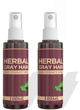 Herbal Gray Hair Spray, Herbal Essence, Herbal Essence for Gray Haar für Männer & Frauen, Hair Darkening Conditioner, Herbal Essence, Haarfarbe Spray für All Haare Types (2PC, 100ML)