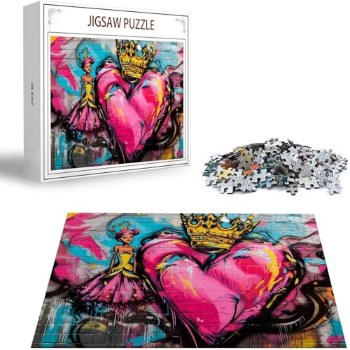 Graffiti Puzzle 3000 Teile Prinzessin Puzzle Erwachsene, Holzpuzzle Erwachsene, DIY Groß Puzzelmatten, Premium Klassische Wooden Jigsaw, Holzpuzzle ab 14 Jahren für Jungen, Geschenke Mädche S-433